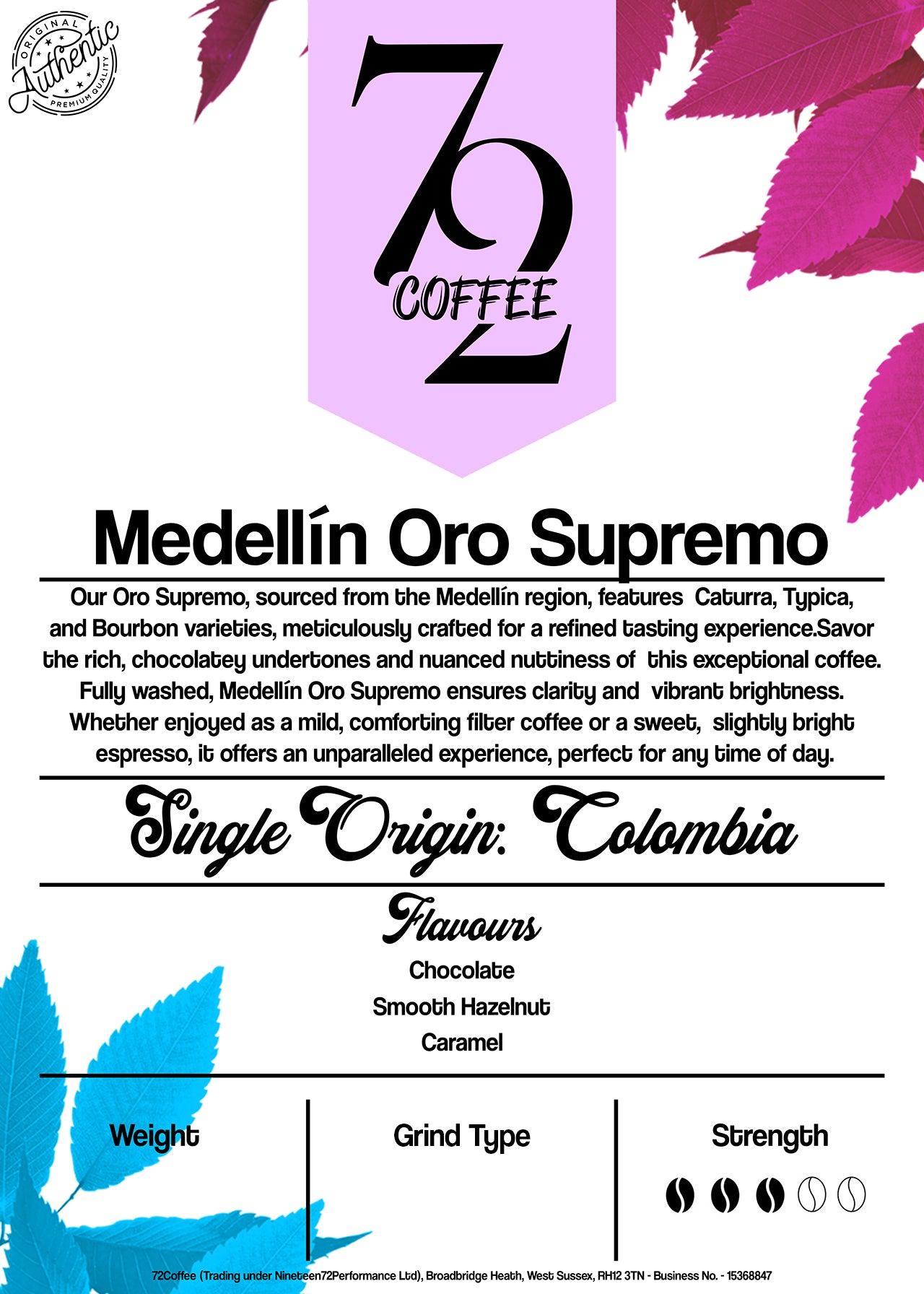 Medellín Oro Supremo - Colombian Single Origin Coffee