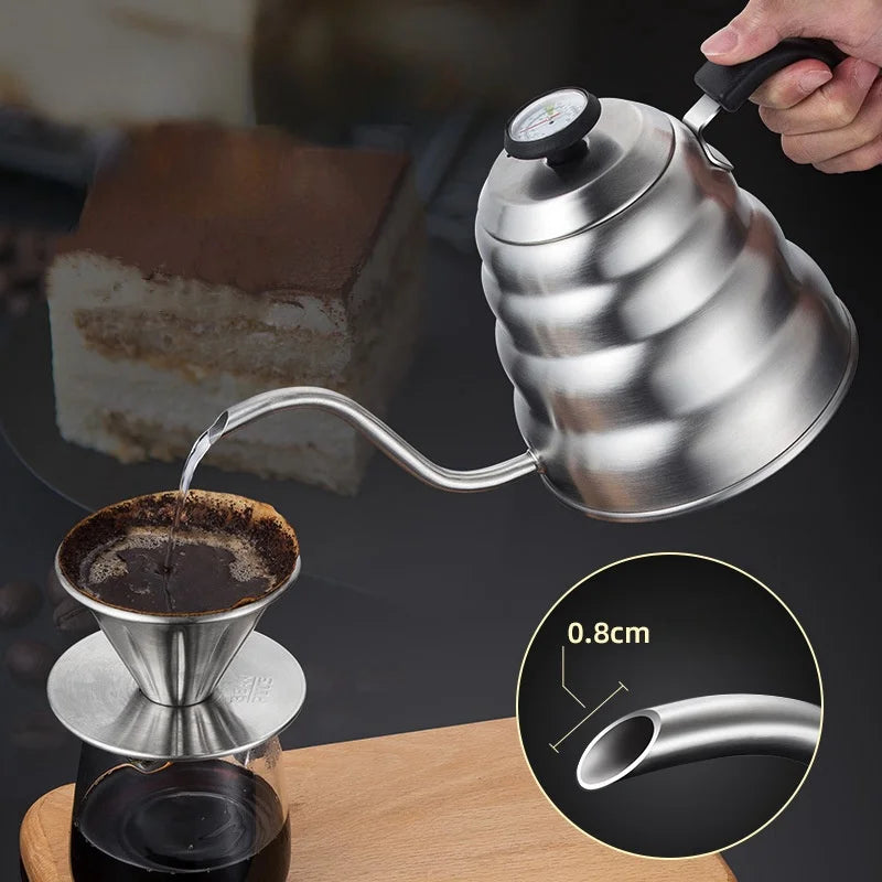 Stainless Steel Pour Over Coffee Pot with Thermometer