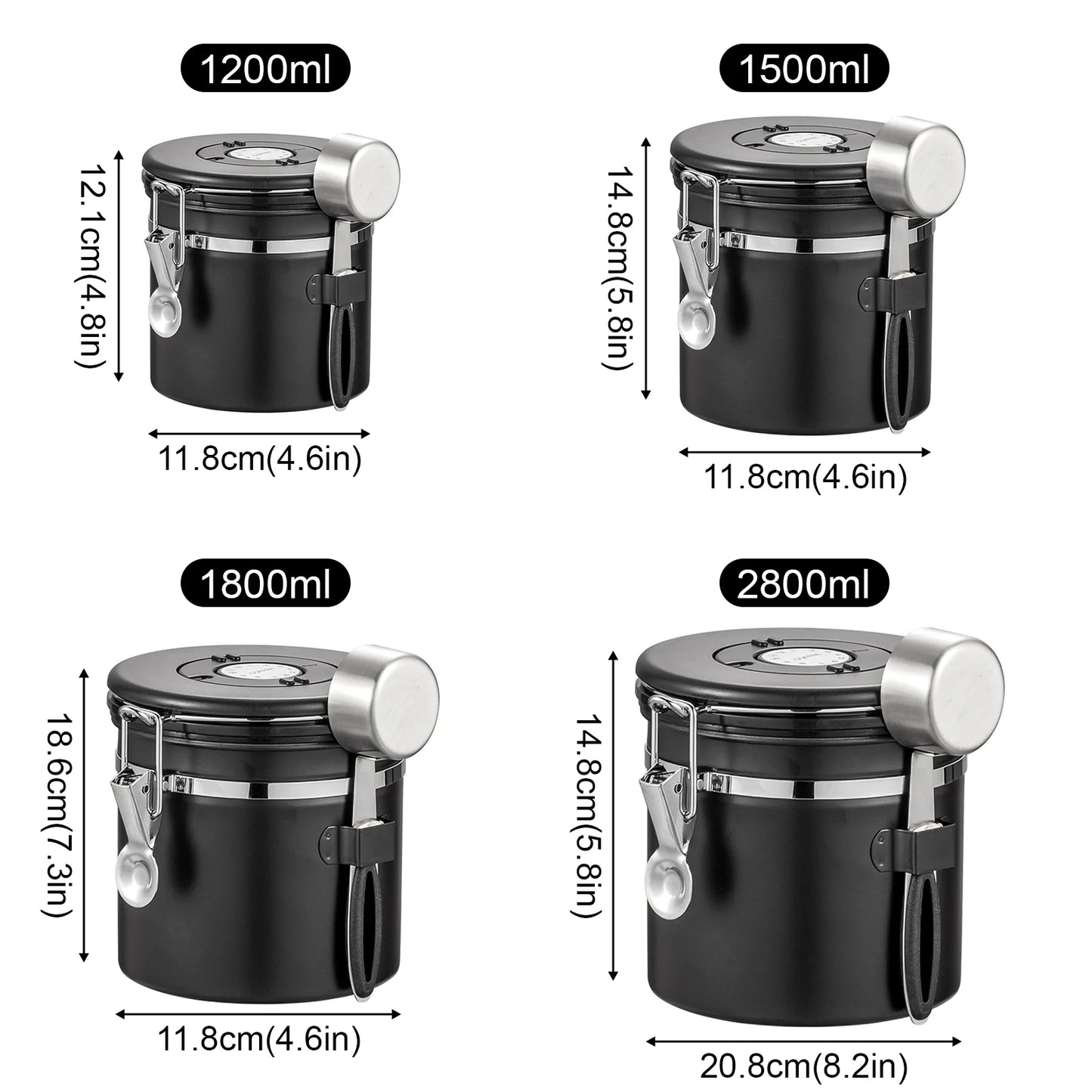 Stainless Steel Airtight Coffee Container