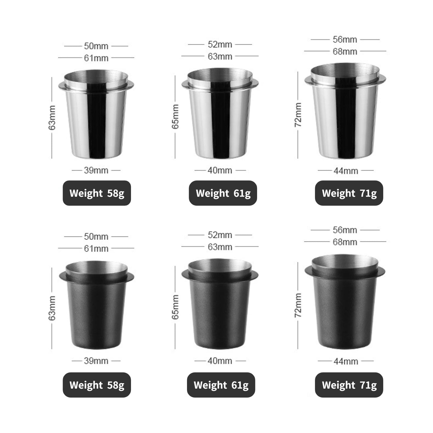 58/53/51mm Coffee Dosing Cup