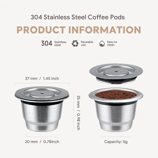 Reusable Stainless Steel Coffee Capsules - For Nespresso